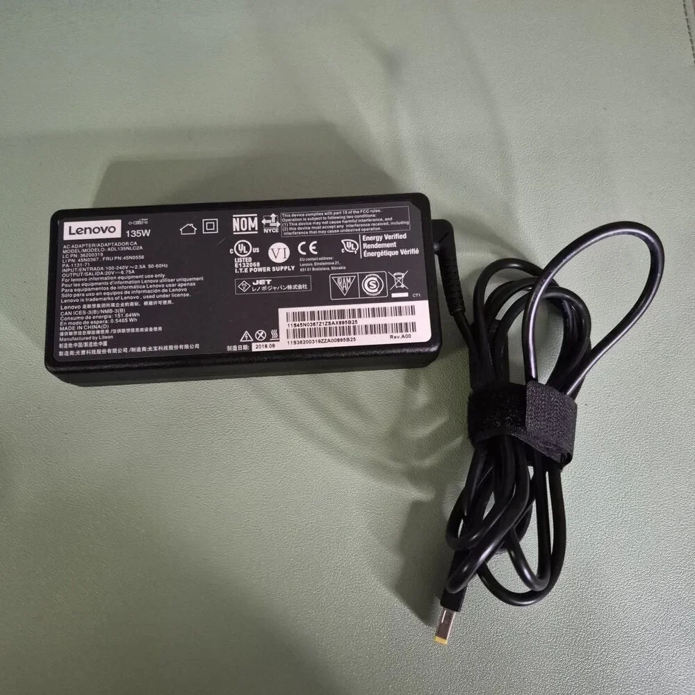 Genuine Lenovo ADL135NLC3A 135W 20V 6.75A AC Adapter Yellow Slim Tip